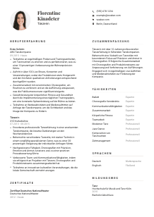 Lebenslauf-Vorlage für Tänzer*in #1