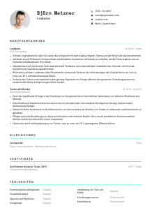 Lebenslauf-Vorlage für Liedtexter*in #3