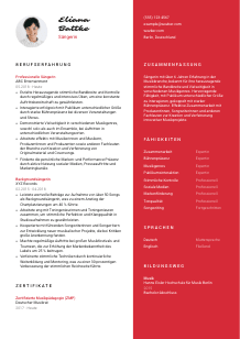 Lebenslauf-Vorlage für Sänger*in #3