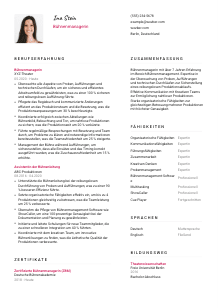 Lebenslauf-Vorlage für Bühnenmanager*in #2