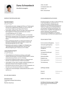 Lebenslauf-Vorlage für Künstler*innenmanager*in #1