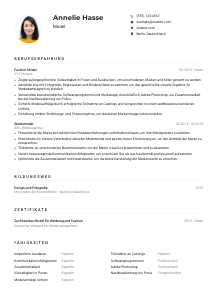 Lebenslauf-Muster für Model