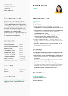 Lebenslauf-Vorlage für Model #2