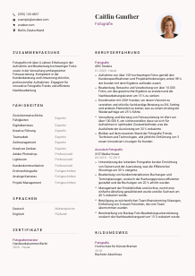 Lebenslauf-Vorlage für Fotograf*in #3