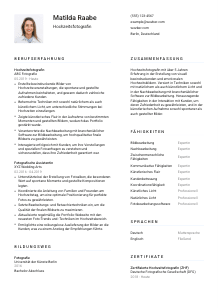 Lebenslauf-Vorlage für Hochzeitsfotograf*in #1