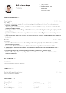 Lebenslauf-Muster für Redakteur*in