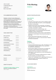 Lebenslauf-Vorlage für Redakteur*in #2
