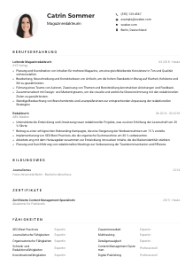 Lebenslauf-Muster für Magazinredakteur*in