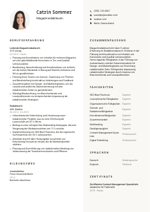 Lebenslauf-Vorlage für Magazinredakteur*in #2