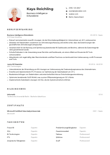 Lebenslauf-Muster für Business Intelligence Entwickler*in