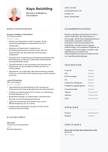 Lebenslauf-Vorlage für Business Intelligence Entwickler*in #2