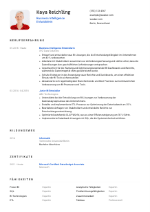 Lebenslauf-Vorlage für Business Intelligence Entwickler*in #1