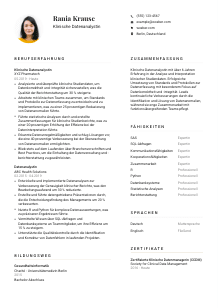 Lebenslauf-Vorlage für Klinische*r Datenanalyst*in #1