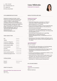 Lebenslauf-Vorlage für Datenbericht-Analyst*in #3