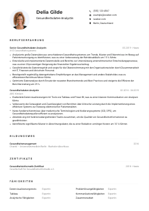 Lebenslauf-Muster für Gesundheitsdaten-Analyst*in