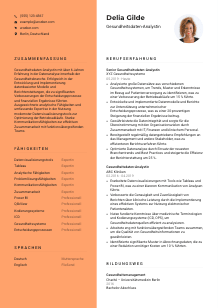 Lebenslauf-Vorlage für Gesundheitsdaten-Analyst*in #3