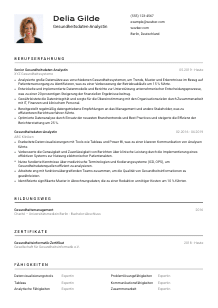 Lebenslauf-Vorlage für Gesundheitsdaten-Analyst*in #2