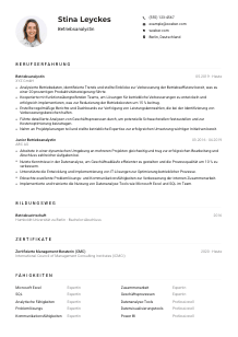 Lebenslauf-Muster für Betriebsanalyst*in