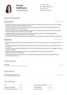 Lebenslauf-Muster für SQL-Datenanalyst*in