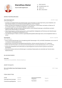 Lebenslauf-Muster für Azure Dateningenieur*in
