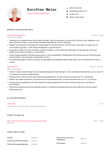 Lebenslauf-Vorlage für Azure Dateningenieur*in #1