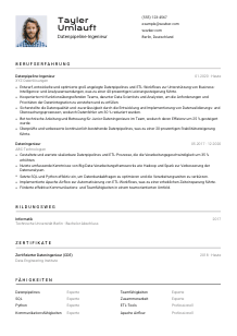 Lebenslauf-Vorlage für Datenpipeline-Ingenieur*in #2