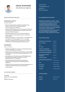 Lebenslauf-Vorlage für Data Warehouse Ingenieur*in #2