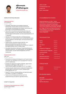 Lebenslauf-Vorlage für Datenbankingenieur*in #3