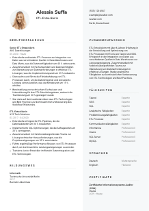 Lebenslauf-Vorlage für ETL-Entwickler*in #2