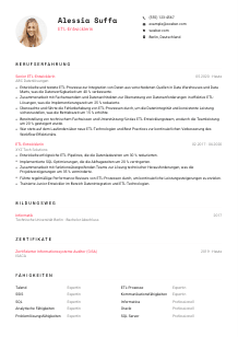 Lebenslauf-Vorlage für ETL-Entwickler*in #1
