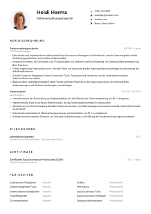 Lebenslauf-Muster für Datenverwaltungsanalyst*in