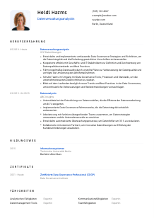 Lebenslauf-Vorlage für Datenverwaltungsanalyst*in #1
