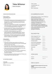 Lebenslauf-Vorlage für Datenverwalter*in #2