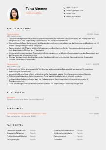 Lebenslauf-Vorlage für Datenverwalter*in #3