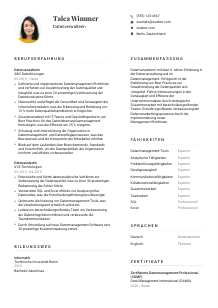 Lebenslauf-Vorlage für Datenverwalter*in #1