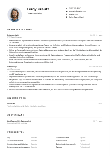 Lebenslauf-Muster für Datenspezialist*in