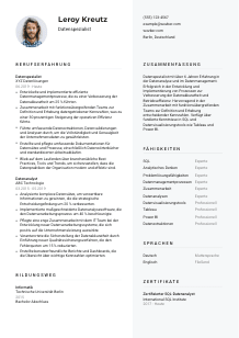 Lebenslauf-Vorlage für Datenspezialist*in #2