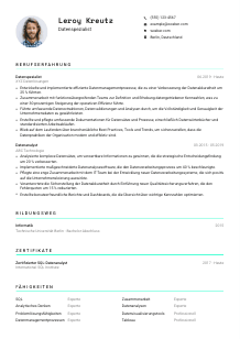 Lebenslauf-Vorlage für Datenspezialist*in #3