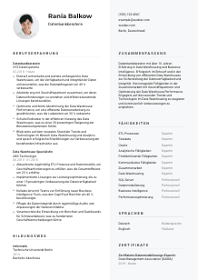 Lebenslauf-Vorlage für Datenbankberater*in #2