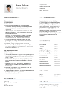 Lebenslauf-Vorlage für Datenbankberater*in #1