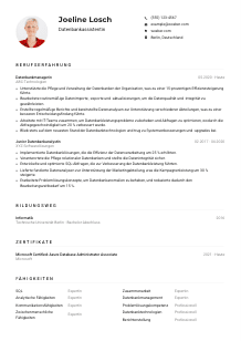 Lebenslauf-Muster für Datenbankassistent*in