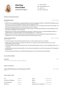 Lebenslauf-Muster für Datenbankmanager*in