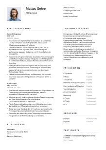 Lebenslauf-Vorlage für KI-Ingenieur*in #1