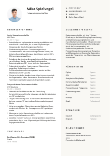 Lebenslauf-Vorlage für Datenwissenschaftler*in #2