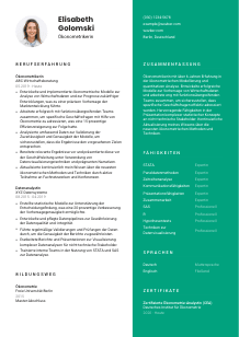 Lebenslauf-Vorlage für Ökonometriker*in #2