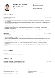 Lebenslauf-Muster für Maschinelles Lernen-Ingenieur*in