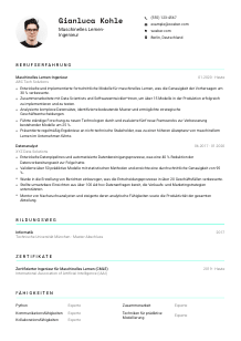 Lebenslauf-Vorlage für Maschinelles Lernen-Ingenieur*in #3