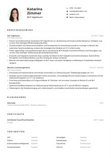 Lebenslauf-Muster für NLP-Ingenieur*in