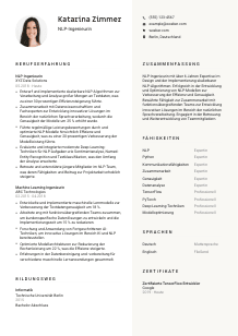 Lebenslauf-Vorlage für NLP-Ingenieur*in #2