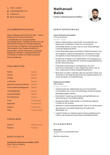 Lebenslauf-Vorlage für Python Datenwissenschaftler*in #3